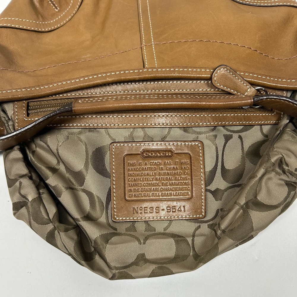 Vintage Coach Y2K Soho Hobo Carmel Brown Leather Mini bag #9541 - Picture 13 of 17